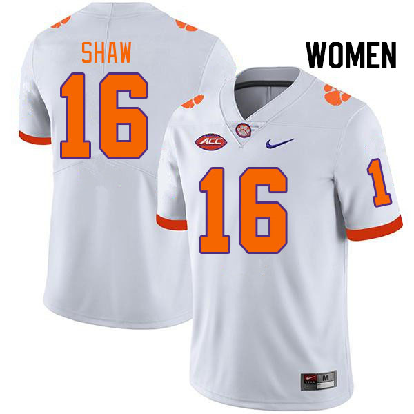 Women #16 Colby Shaw Clemson Tigers College Football Jerseys Stitched Sale-White